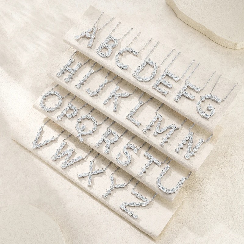 Pass Diamond Tester Letter E Multi Cut VVS Moissanite Necklace