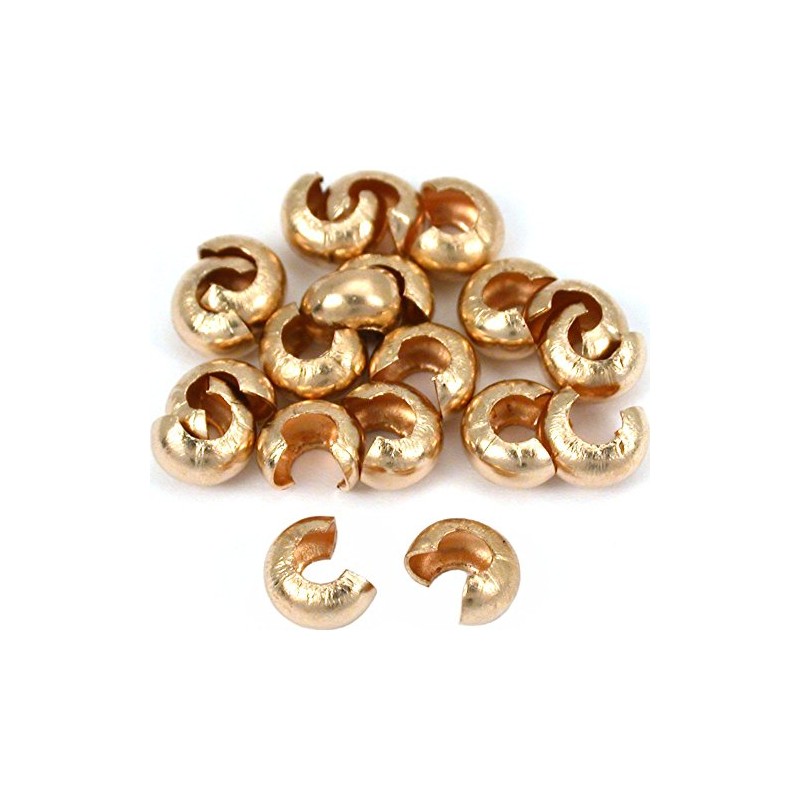 20 14K Gold Filled Crimp Bead Covers Beading Parts 4mm