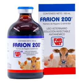 Farion 200 Hierro Medicado Antianémico Para Cerdo 100ml