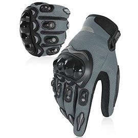 COFIT Summer Motorcycle Glove for Men and Women, Breathable Mesh Motorbike Gloves with Hard Knuckle and Touchscreen for BMX ATV MTB Riding, Road Racing, Cycling and Bike Gray M