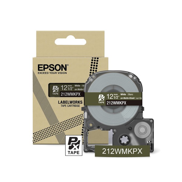 Epson LABELWORKS 212WMKPX Genuine PET (Polyester) Tape Cartridge - White