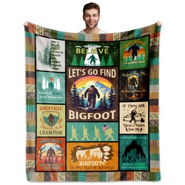 OAKZIUE Bigfoot Gifts, Sasquatch Gifts, Big Foot Sasquatch Gift for Men Women, Bigfoot Blanket 60" x 50", Birthday Gifts for Sasquatch Lovers, Hide & Seek Champion, Sasquatch Loves Gift