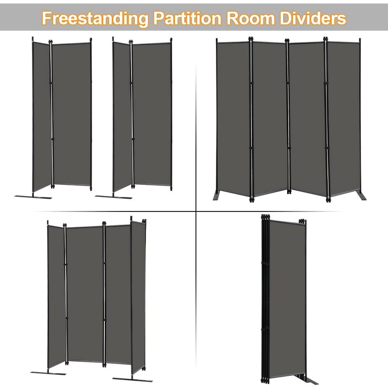 MAYOLIAH 4 Panel Room Divider Screen 6Ft Tall Foldable Privacy