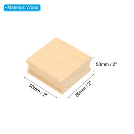 PATIKIL 50x50mm Blank Wood Rubber Stamp Mounts, 5Pcs Wooden Rubber Stamp Handle Hard Wooden Blocks for Making DIY Crafting, Brown