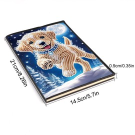 SHEGZHUC 14,5 x 21 cm Diamond Painting Notebook A5 Blank Diamant Painting Notebook Diamond Painting Taccuino Diamond Painting Strass Special Pietre Speciali Diario Ragazze Regali (Cani Labrador)