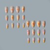 24Pcs Summer Press on Nails Short Almond Fake Nails with