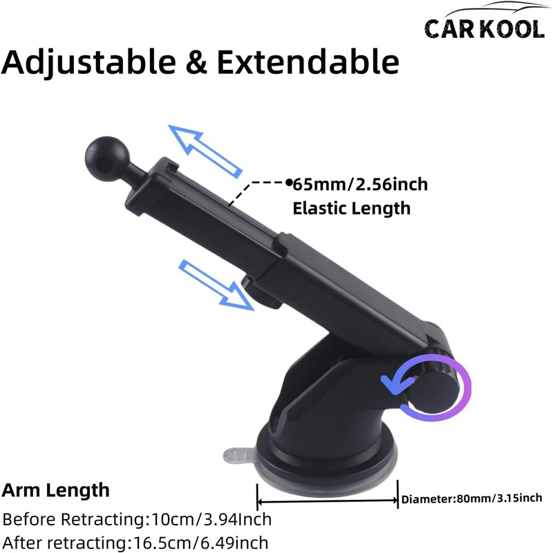 CarsMinders Car camera mount, phone mount base, suction cup dash