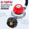 JEASOM 4FT Adjustable High Pressure Propane Regulator with Hose (0-10