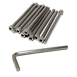 iexcell 20 Pcs M5 x 80mm Thread Pitch 0.8 mm Stainless Steel 304 Hex Socket Head Cap Screws Bolts Kit