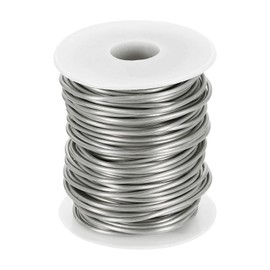 sourcing map 12 Gauge Aluminum Craft Wire 2.0mm 98.5ft Flexible Bendable Anodized Metal Jewelry Sculpting Wire for Jewelry Making Modelling Craft DIY, Silver Tone