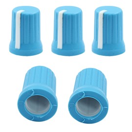 Rierdge 5 Pcs Universal EQ Rotary Knob Replacement Rubber Potentiometer Control Knob for DJ Controller Mixer Console Pioneer, Blue
