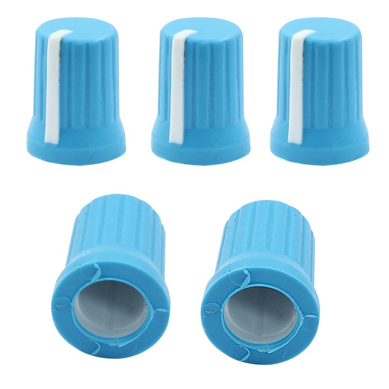 Rierdge 5 Pcs Universal EQ Rotary Knob Replacement Rubber Potentiometer