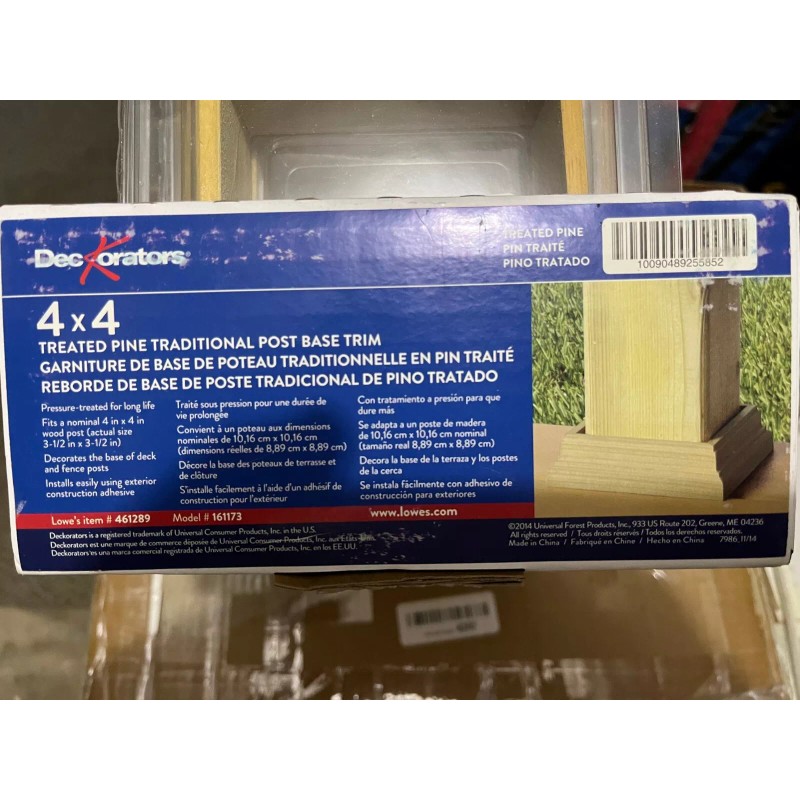 DeckoRail 2-pc New- 4x4 - Wood post base trim Treated