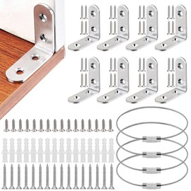 Bettinay 60PCS Furniture Wall Anchor Set, Anti Tip Furniture Anchors Brackets