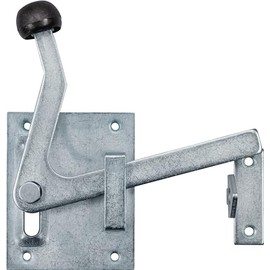 Connex DYB2900011 Garden Gate Latch 80 x 100 mm with Latch Hook Right & Left Galvanised Peat Latch with Knob Garden Gate Latch Wooden Gate Fitting
