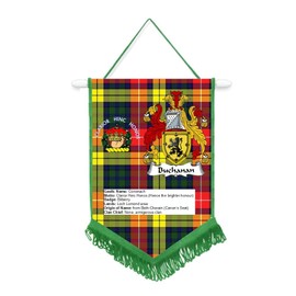 Buchanan Scottish Clan Scotland Car/Wall Pennant With Green Border Great Souvenir