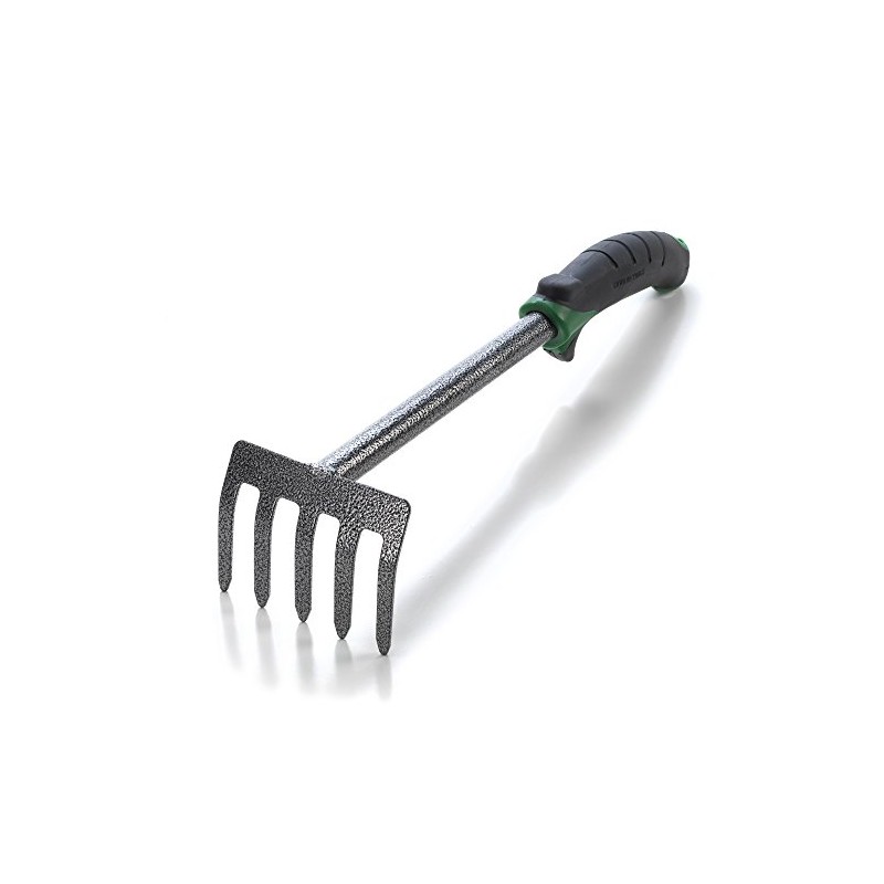 Edward Tools Hand Cultivator Mini Rake - ErgoGrip with Bend