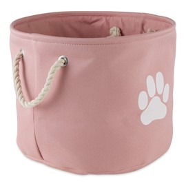 Bone Dry Pet Storage Collection Collapsible Bin, Medium Round, Rose