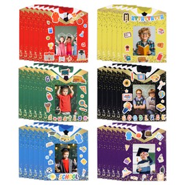 30pcs Graduation Picture Frame Craft Kits, DIY Photo Frame Preschool Kindergarten Congrats Grad Craft Paper Photo Frames for Party Decoration Classroom Game Activities