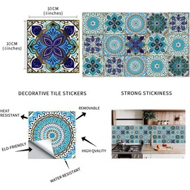 Peel and Stick Tile Stickers DIY for Home Decor- (Pack of 25) 4x4 Inch Easy to Peel and Stick Wall Tile Decals for Kitchen Backsplash Wall Stairs Furniture Staircase