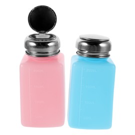 KICHOUSE Press Type Solvent Dispenser 200ml Refillable Alcohol Bottle Static Push Down Pump