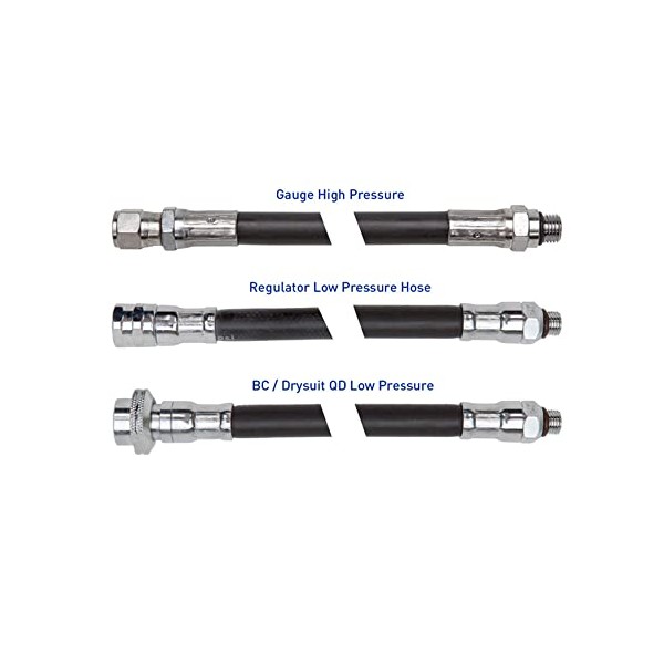 XS Scuba Low Pressure Hose, Rubber