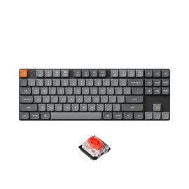 Keychron K1 Max Ultra-Slim QMK/VIA Bluetooth Wireless/USB Wired Custom Mechanical Keyboard, 2.4 GHz Hot Swappable TKL Layout RGB Backlight Gaming Keyboard with Low-Profile Gateron Red Switch