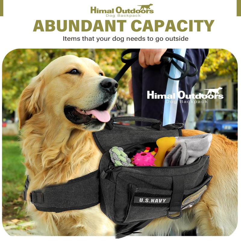 Himal Outdoors Dog Backpack & Saddle Bag, Tactical Hiking Backpack