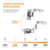 Chibery 30 Pack 1-3/8" Overlay 4D Soft Close Concealed Hinges