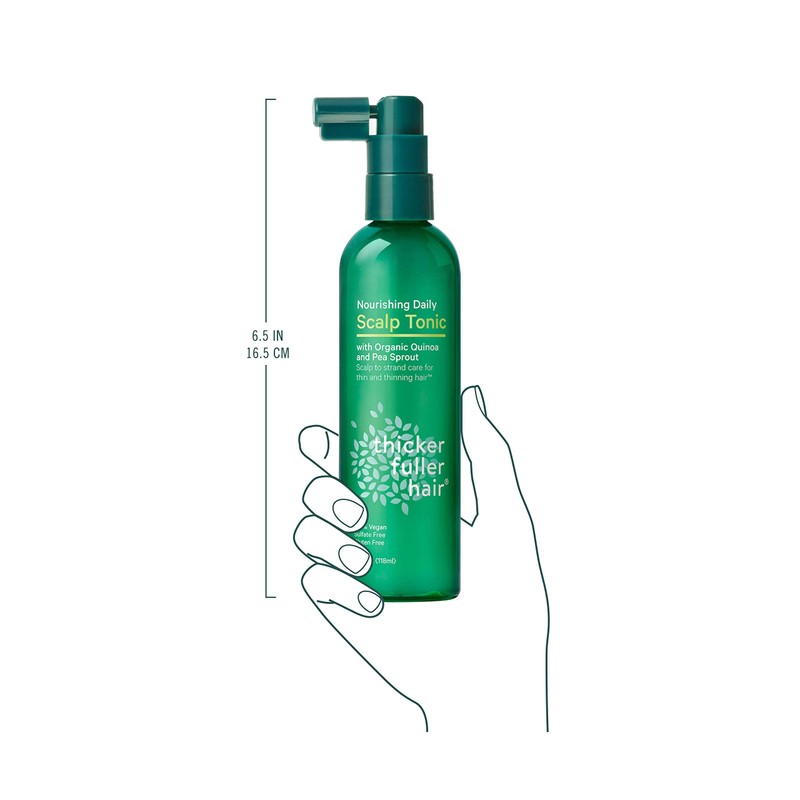 Thicker Fuller Hair Nourishing Daily Scalp Tonic, Green, 4 Fl