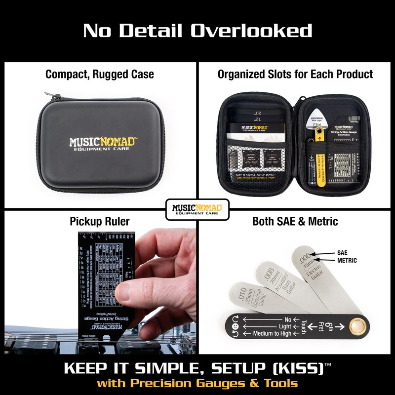 MusicNomad Precision 6 pc. Guitar Setup Gauge Tool Set -