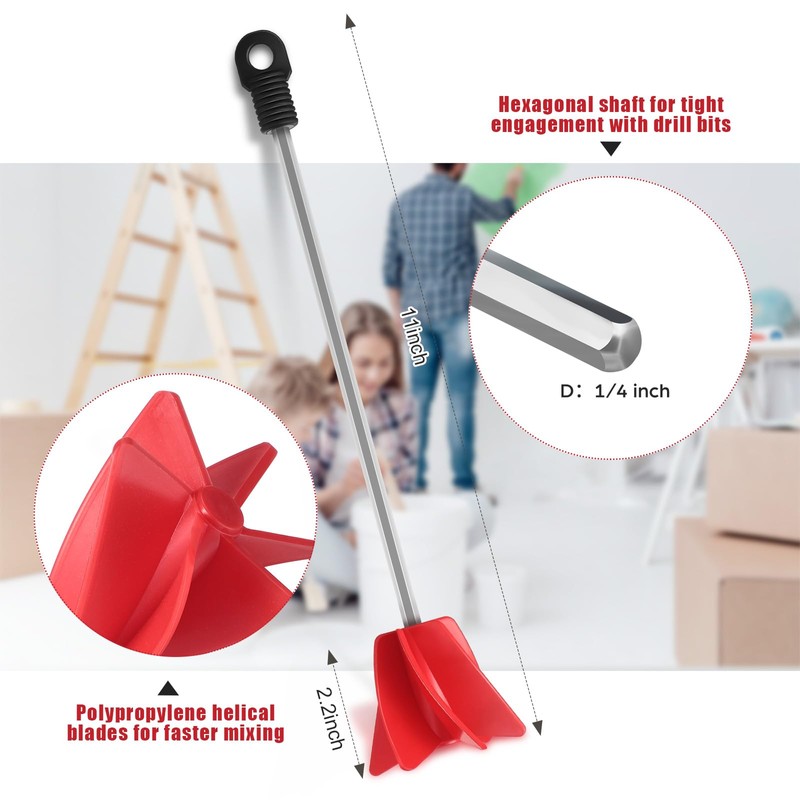 Loosh 3 Pcs 11 Inch Paint Stirrer for Drill, Paint