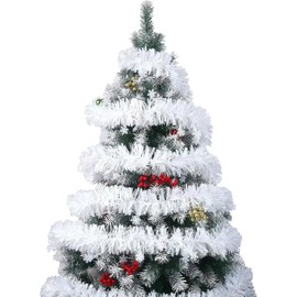 Christmas Tinsel White Extra Long 10m Xmas Tree Bannister Fireplace Colourful Holiday Decoration Party Prop Home Merry Décor Accessories