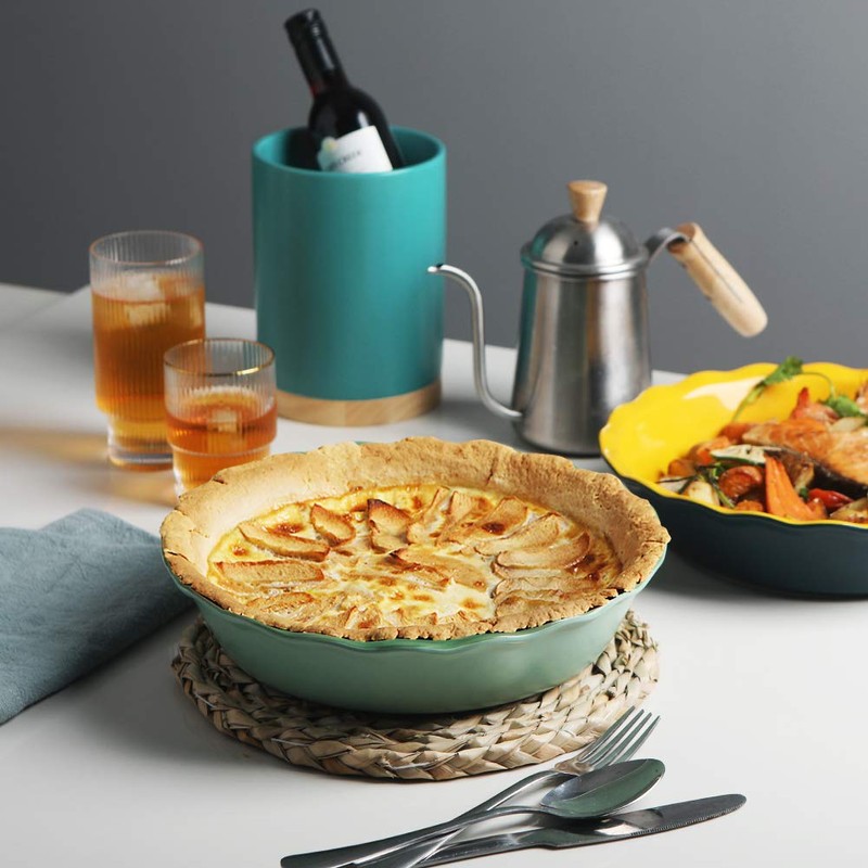Sweejar Ceramic Pie Pan, 10 Inch Round Baking Dish, Non-Stick