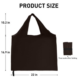 Criyar 2 Pack Foldable Shopping Bag, Waterproof Reusable Grocery Bag Holder,Tote Bags Nylon Bags(Brown 2)