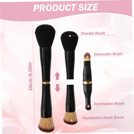 4 in 1 Makeup Brush Stackable Dual Ended Makeup Brush Mini Travel Makeup Brushes Set with Powder/Blush Brush, Brush, Blending Brush and Eyeshadow Brush Dual Ended Makeup Brush Mini Makeup B