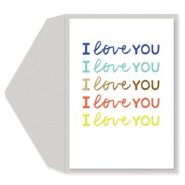 Graphique I Love You Anniversary Card, Romantic, Husband, Wife, Him, Her, Couple, Color-Coordinated Envelope, 5" x 7"