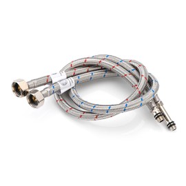 Home Range 2X M10 x 1/2, |9 Lengths|600mm Flexible Tap Connectors, Braided Stainless Steel Flexi for Kitchen & Basin Monobloc Mixer Taps, WRAS Approved, Rust & Corrosion Resistant, 1/2" BSP UK Fitting