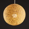 Modern Medium Cream Lattice Wicker Rattan Globe Ball Style Ceiling