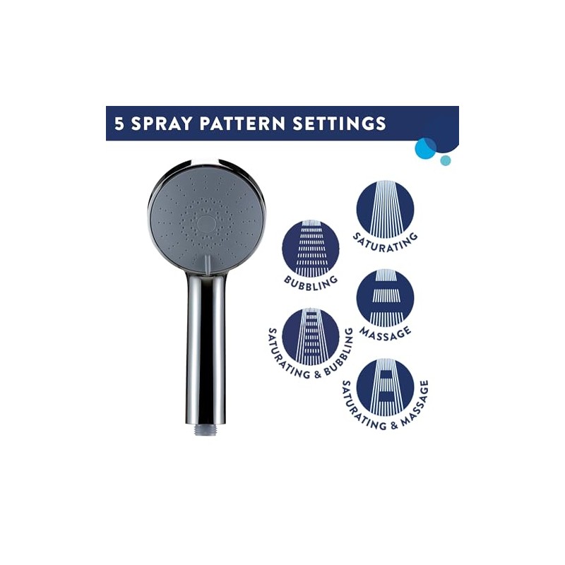 Presion Pressure Boost Range Five Function Hand Shower 100mm diam