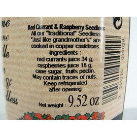 Red Currant and Raspberry Jam (Seedless) Andresy All natural French jam pure sugar cane 9 oz jar Confitures a l'Ancienne, One