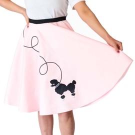 Hip Hop 50's Shop 1950s Adult Poodle Skirt Costume for Women (Light Pink M/L)