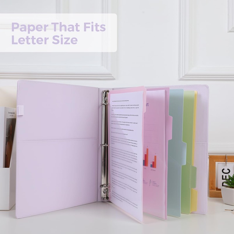 SKYDUE 3 Ring Binder with Clipboard 1 Inch, 13.2" ×