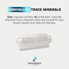 Insynergy Labs Trace Minerals Complex (Maximum Dose in UK) 3 Month Supply, Trace Minerals Supplements - 90 Capsules Multimineral Tablets Zinc, Iodine, Selenium, Boron, Potassium, Copper