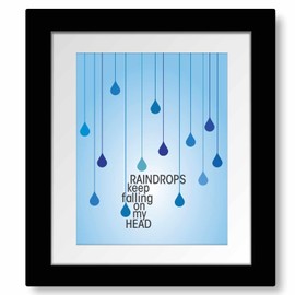 Raindrops Keep Falling on my Head Song - Lyric Inspired Abstract Illustration Art