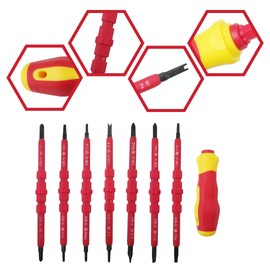Gxcdizx New Upgraded 7 in 1 Insulated Screwdriver Set Magnetic Screwdriver Tool Kit
