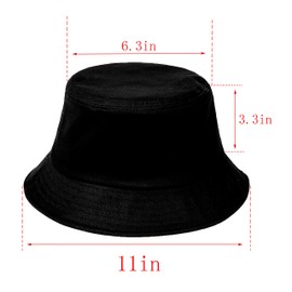 Fish-shop Fishing Hat Unisex Bucket Hat Comfortable Material Fishing Hat Black and White Are All Available Caps for Casual Wear Sun Hat Adumbral Hat - Black Plain, size: m