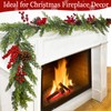 6ft Artificial Cedar Christmas Garland with Red Berry Clusters Pinecones