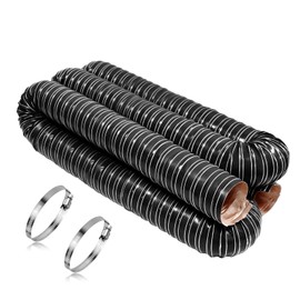 NOWBALL 2in Automotive Air Duct Hose, Length 3 Meter-10ft, 2" Silicone Flexible Cooling Ducting, 50mm High Heat Brake Exhaust Hose for Car, Garage, Dryer Air System Black
