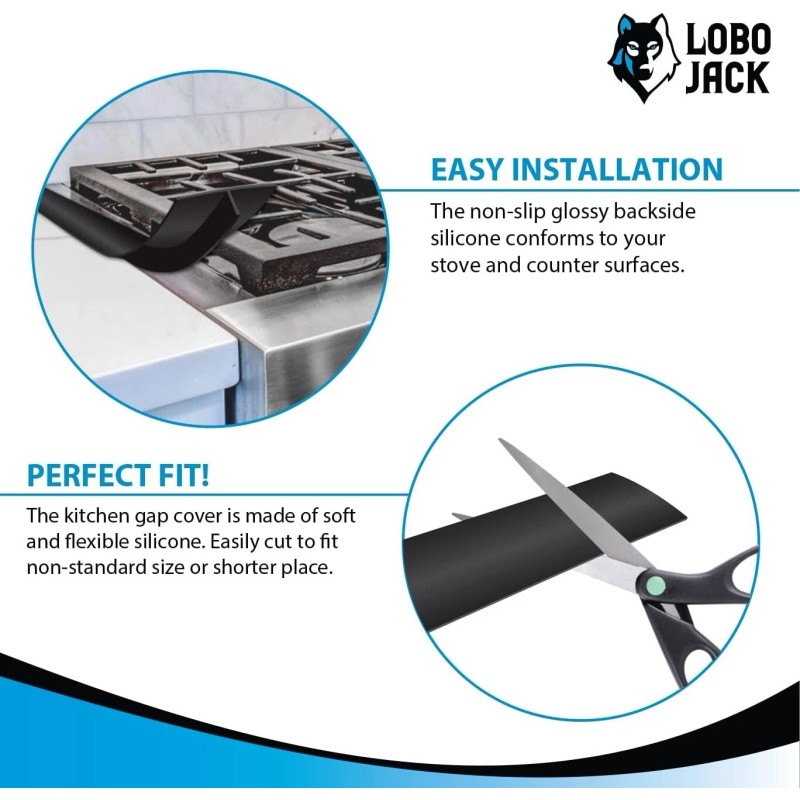 LoboJack Kitchen Stove Silicone Gap Covers - Heat Resistant, 21